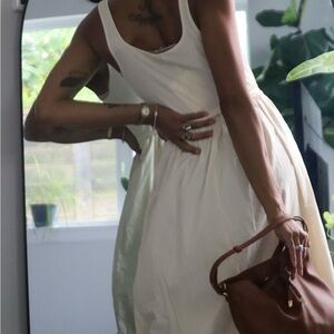 Who What Wear Timeless Cream Midi Dress